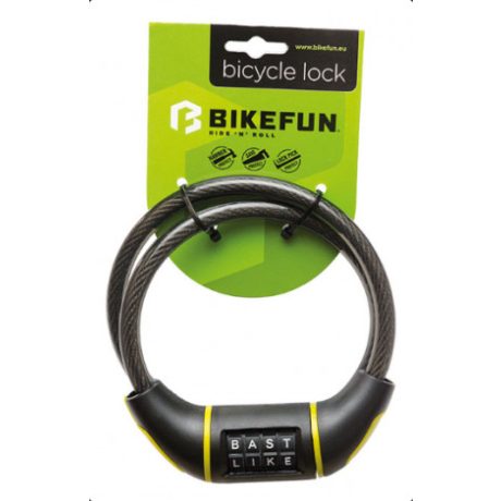 Bikefun Riddle 10x800 4 kódos sodrony kerékpár zár