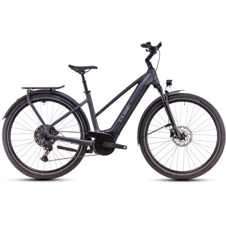 Cube Touring Hybrid Pro 625 női túratrekking e-bike - metallicgrey'n'chrome