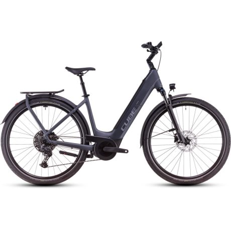 Cube Touring Hybrid Pro 625 alacsony vázas túratrekking e-bike - metallicgrey'n'chrome