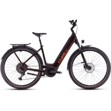 Cube Touring Hybrid Pro 625 alacsony vázas túratrekking e-bike - cinnamon'n'orange