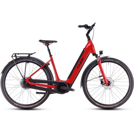 Cube Supreme Hybrid Comfort Pro 500 28" city e-bike - firered'n'black