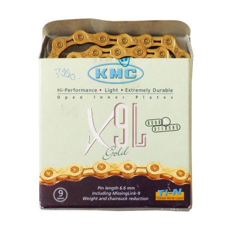 KMC X9 SL Gold 9 sebességes kerékpár lánc