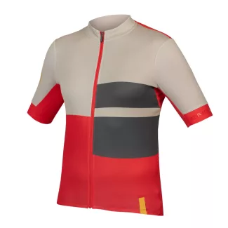 Endura FS260 Print S/S Jersey kerékpáros mez - Red/Cream