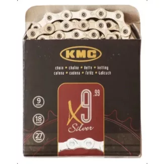 KMC X9 Silver 9 sebességes kerékpár lánc