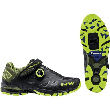 Northwave Spider Plus 2 fekete-neon MTB cipő