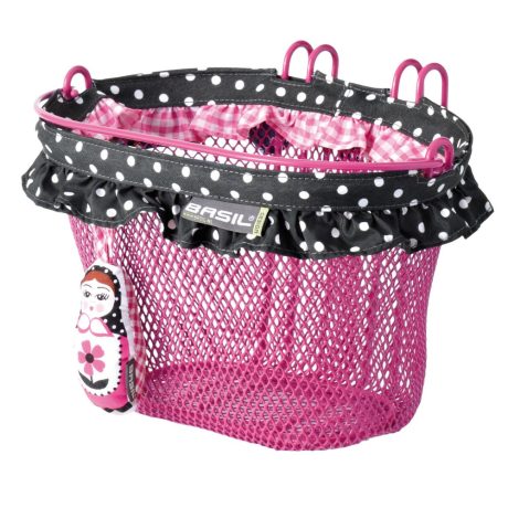 Basil Jasmin Baboushka akasztós első kosár gyermek kerékpárra Pink