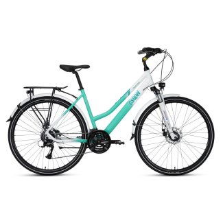   Csepel Traction 200 női -Túratrekking kerékpár matt fehér-türkiz