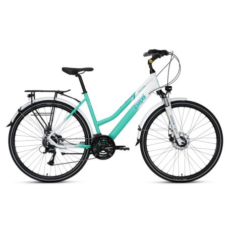 Csepel Traction 200 női -Túratrekking kerékpár matt fehér-türkiz