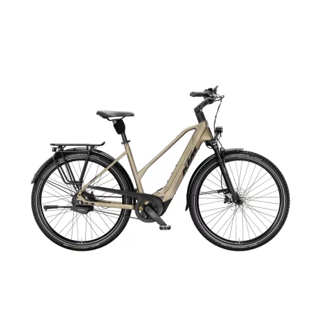 KTM Macina City 810 Belt Olive Pearl Blk+Orange női city e-bike