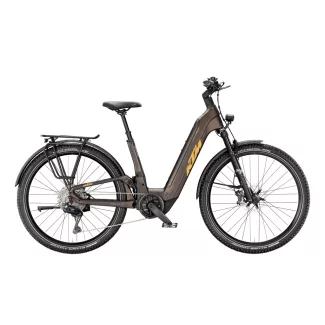   KTM Macina Aera FS Prime LFC Di2 Mars Black Fresh Orange MTB fully e-bike - Easy Entry