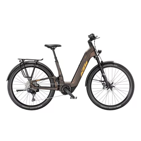 KTM Macina Aera FS Prime LFC Di2 Mars Black Fresh Orange MTB fully e-bike - Easy Entry