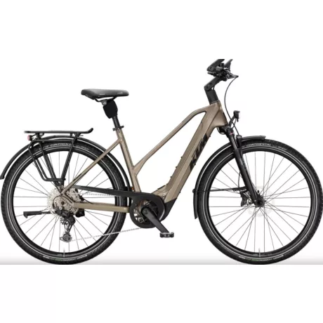 KTM Macina Style 830 Oak Black+Orange női túratrekking e-bike
