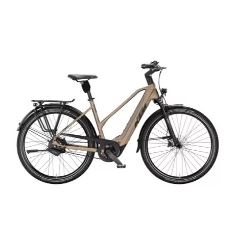 KTM Macina City 810 Belt Olive Pearl Blk+Orange női city e-bike