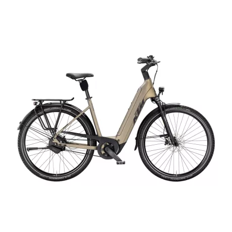 KTM Macina City 810 Belt Olive Pearl Blk+Orange city e-bike - Easy Entry