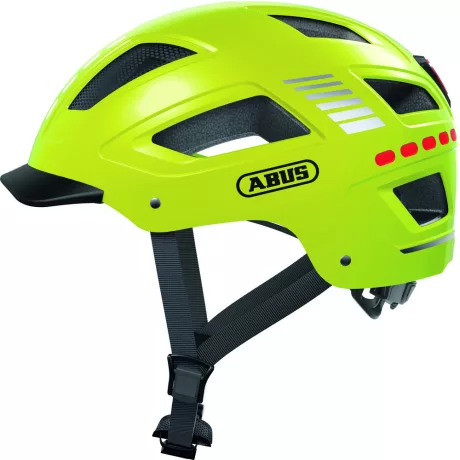 ABUS kerékpáros városi sisak Hyban 2.0 LED, ABS, signal yellow, XL (58-63 cm) sisakok