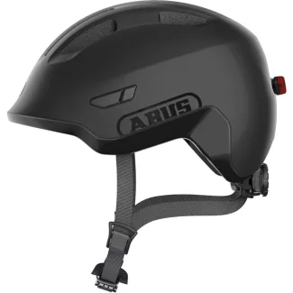   ABUS kerékpáros gyerek sisak Smiley 3.0 ACE LED, In-Mold, velvet black, M (50-55 cm) sisakok