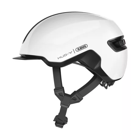 ABUS kerékpáros városi sisak Hud-Y, In-Mold, shiny white, M (54-58 cm) sisakok