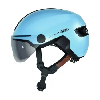   ABUS kerékpáros városi sisak Hud-Y ACE, In-Mold, beépített átlátszó szemüveggel, iced blue M (54-58 cm) sisakok