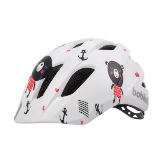   Bobike kerékpáros gyerek sisak PLUS, In-Mold, macis fehér/mintás, XS (48-53 cm) sisakok