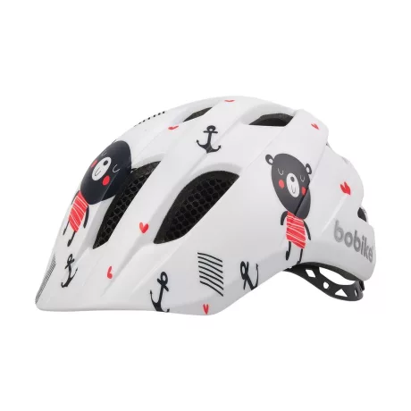 Bobike kerékpáros gyerek sisak PLUS, In-Mold, macis fehér/mintás, XS (48-53 cm) sisakok