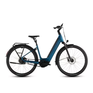   Cube Supreme Hybrid Deluxe Pro 600 electricblue'n'chrome Easy Entry city e-bike