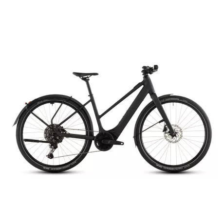 Cube Editor Hybrid Pro 400X FE coal'n'prism női city e-bike