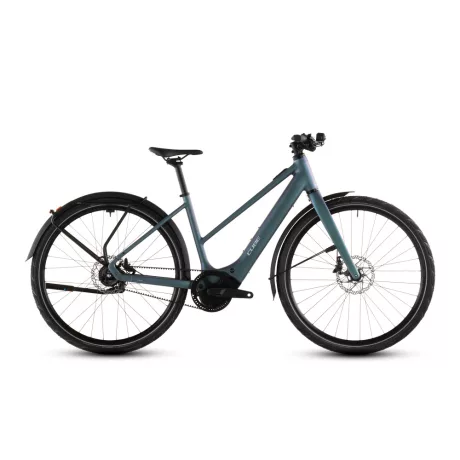 Cube Editor Hybrid SLT 400X FE smaragdgrey'n'prism női city e-bike